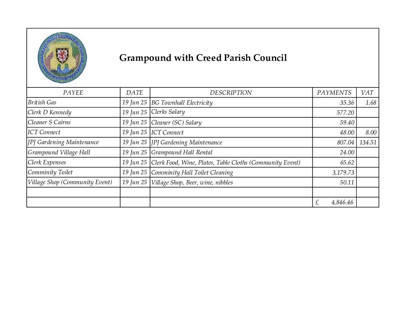 06_June Payment Schedule