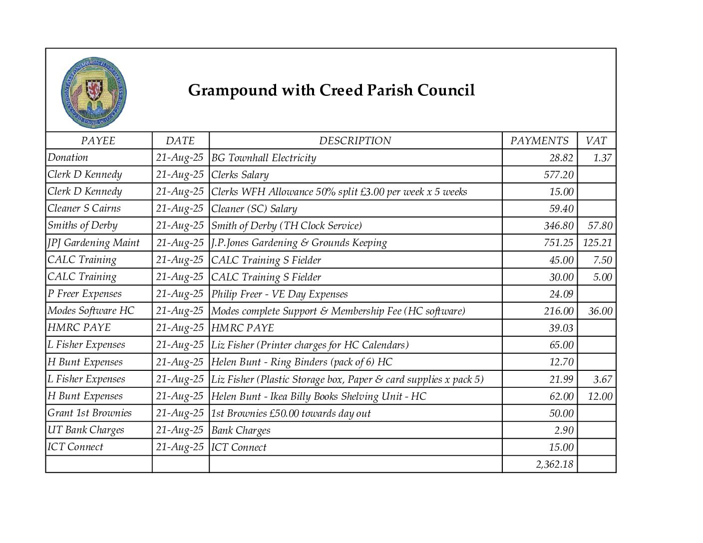 08_August Payment Schedule
